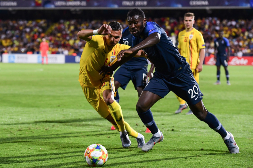 Marcus Turam avec les Bleuets à Cesena face à la Suède le 24 juin 2019