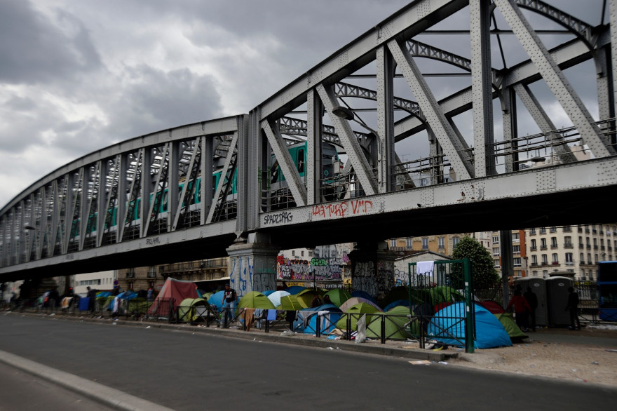 Un campement de migrants à Paris (illustration)