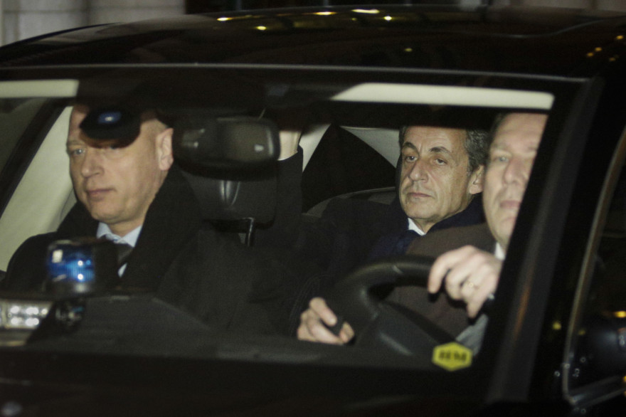 Nicolas Sarkozy après sa mise en examen dans l'affaire Bygmalion, le 16 février 2016