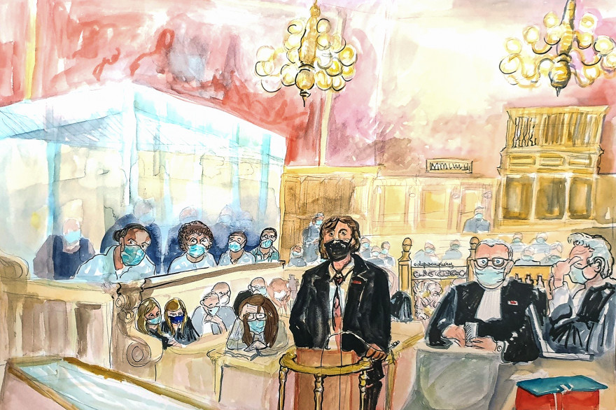 Mark Moogalian lors du procès de l'attentat raté du 21 août 2015 dans un Thalys reliant Amsterdam à Paris, le 19 novembre 2020.
