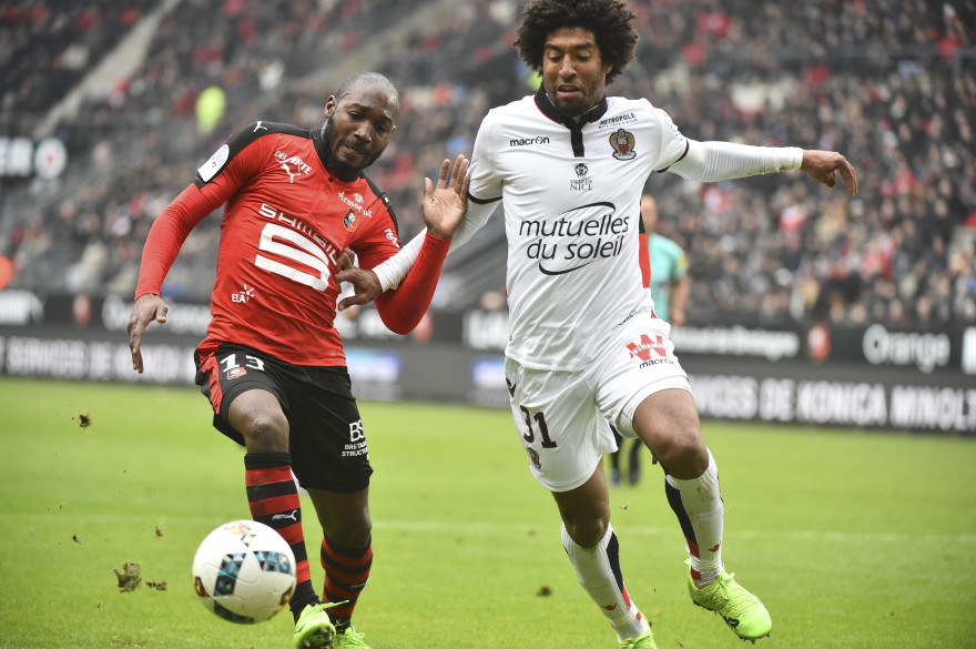 Giovanni Sio et Dante au coude-à-coude lors de Rennes-Nice le 12 février 2017