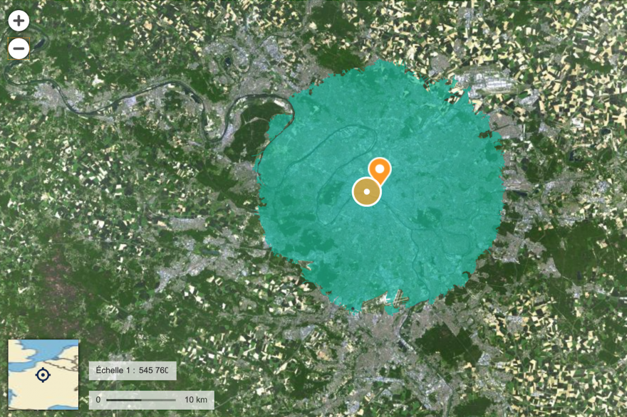 Le site Géoportail permet le calcul de la zone autorisée autour de chez vous.