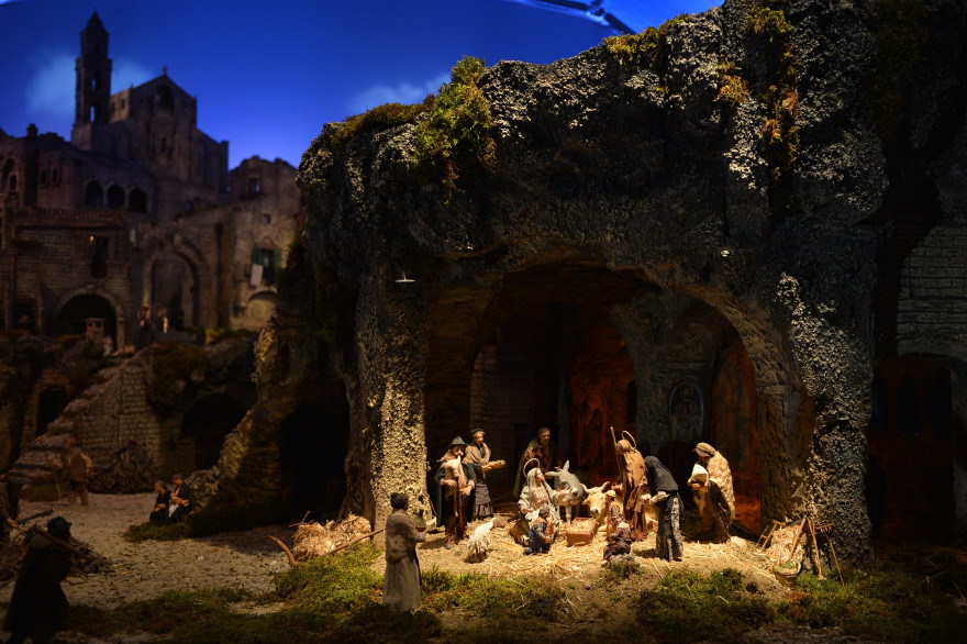 Une crèche de Noël à Rome (illustration)