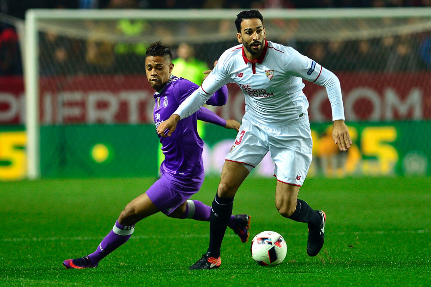 Adil Rami sous les couleurs du FC Séville en janvier 2017
