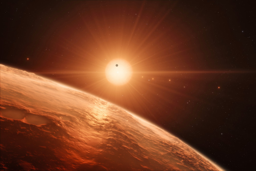 Représentation de l'étoile Trappist-1 découverte par la NASA