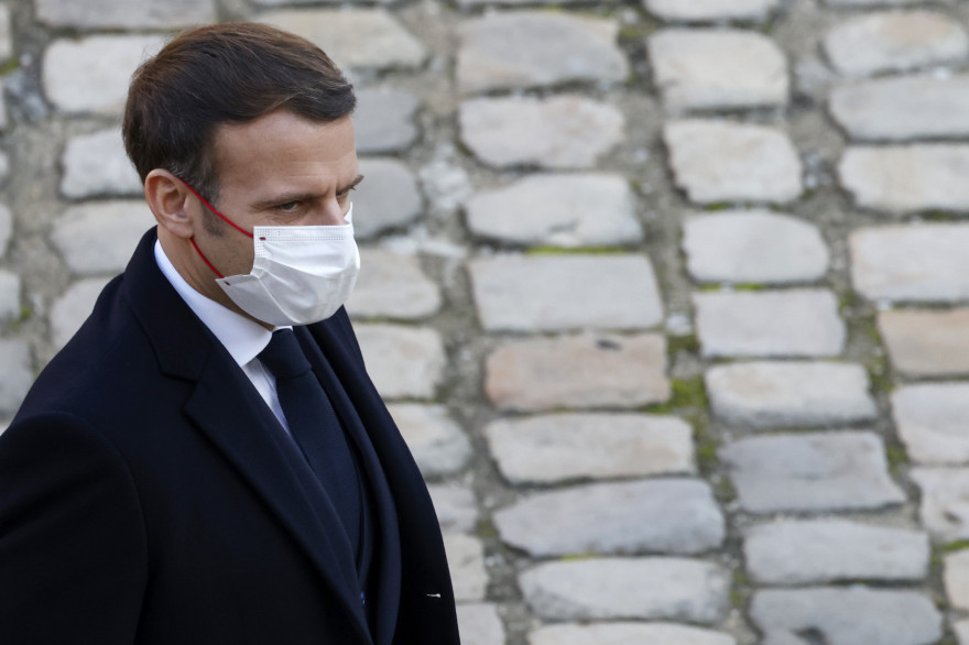 Emmanuel Macron lors de l'hommage à Daniel Cordier, le 26 novembre 2020