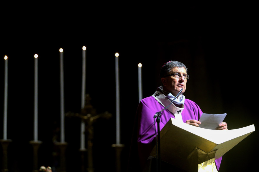 Monseigneur Éric de Moulins-Beaufort, archevêque de Reims et président de la Conférence des Évêques de France le 30 octobre 2020