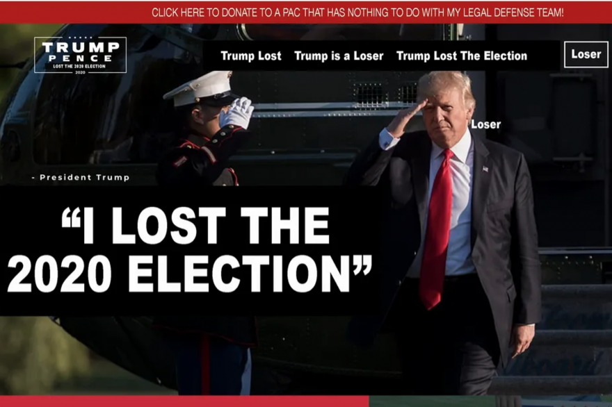 DonaldJTrump2024.com est un site parodique créé par le duo The Good Liars (capture écran)