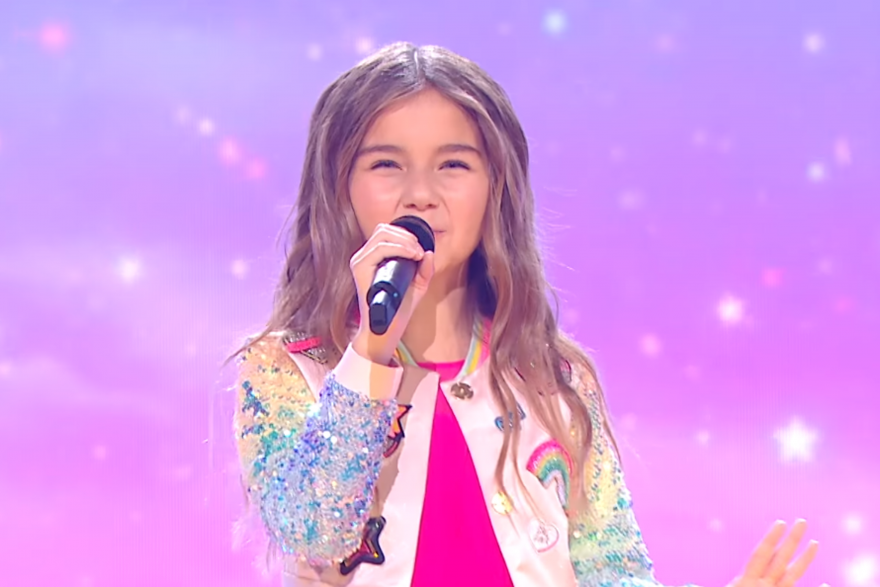 Valentina lors de sa performance à l'Eurovision Junior, le 29 novembre 2020