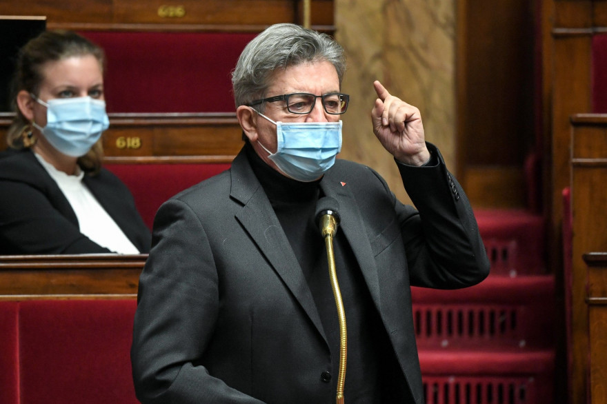 Le chef de la France Insoumise, Jean-Luc Mélenchon, à l'Assemblée nationale le 20 novembre 2020 à Paris.