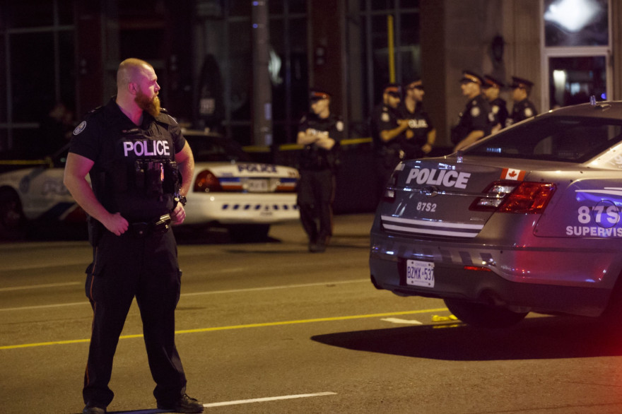 Des policiers à Toronto, Ontario (illustration)