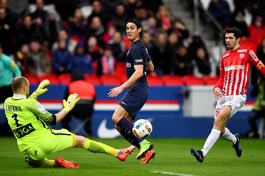 Cavani face à Nancy le 4 mars 2017