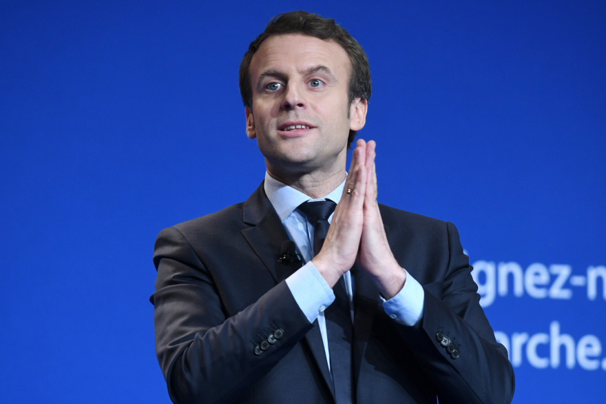 Emmanuel Macron le 4 mars 2017 à Caen (Calvados).