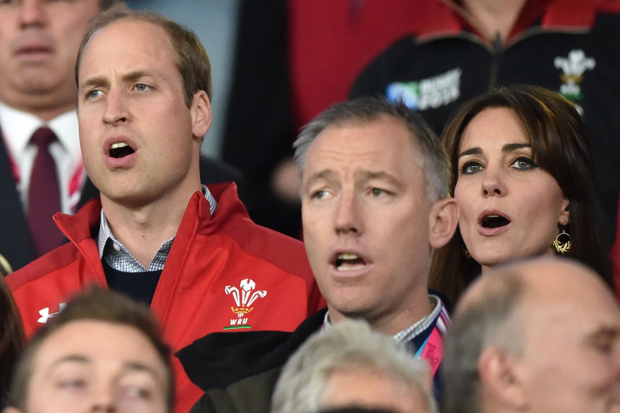 Kate Middleton et le prince William lors de la Coupe du monde de rugby en 2015