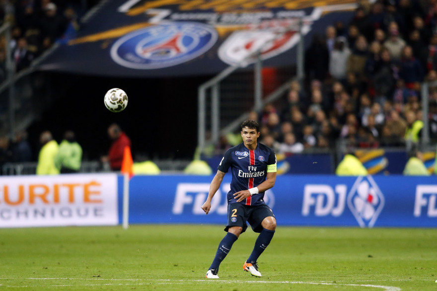 Le capitaine du PSG Thiago Silva lors de la dernière finale face à Lille le 23 avril 2016