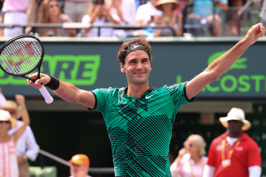Roger Federer à Miami le 2 avril 2017