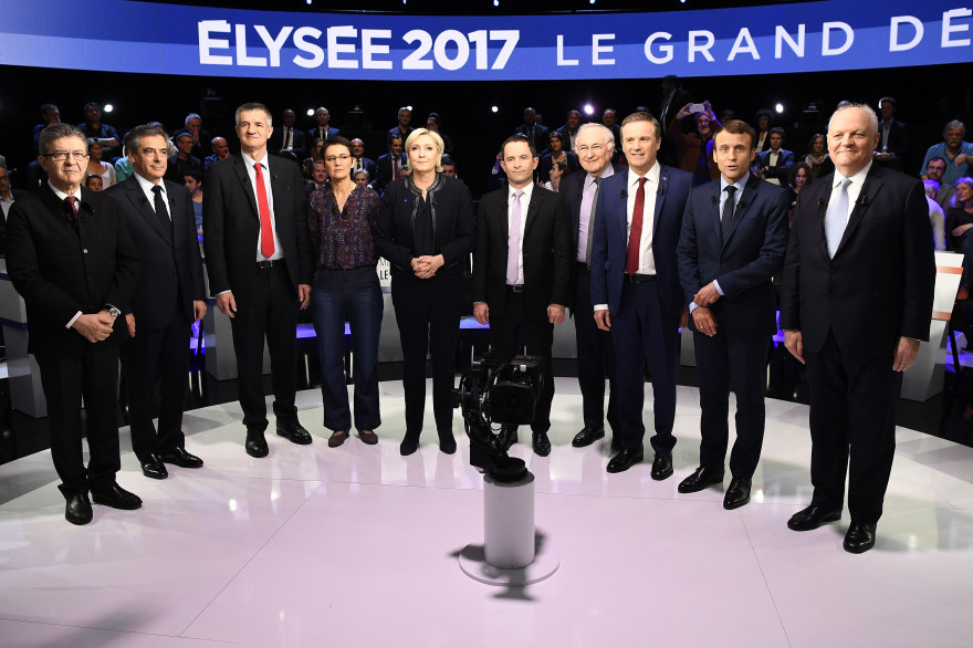 "Le Grand Débat" : 10 des 11 candidats à la présidentielle 2017, Philippe Poutou ayant refusé de prendre la pose