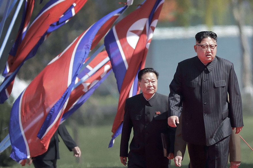 Kim Jong Un et Choe Ryong Hae à Pyongyang le 13 avril 2017.