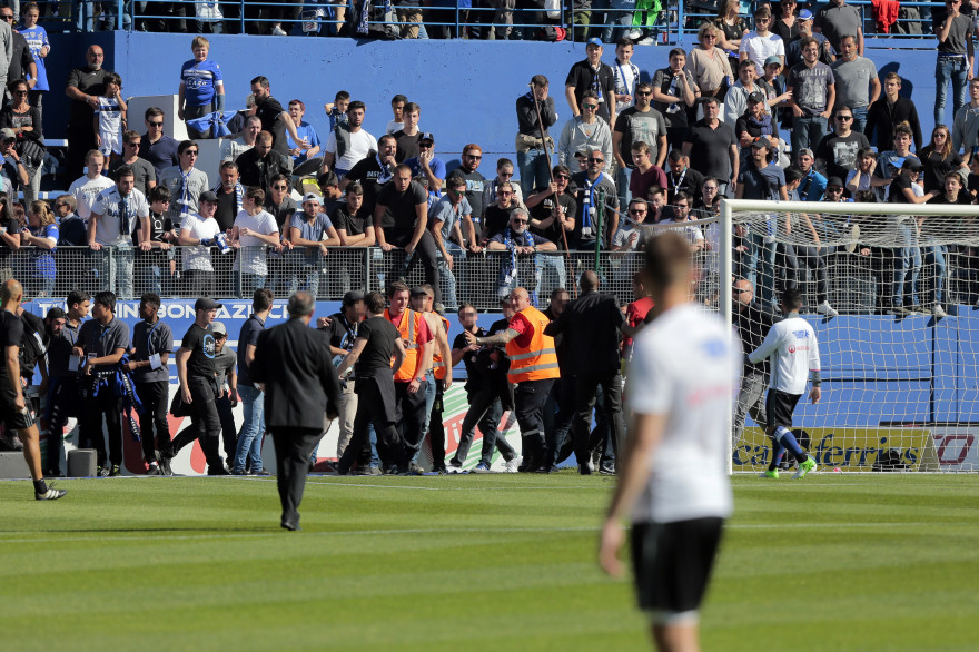 Bagarres lors de Bastia-Lyon le 16 avril 2017
