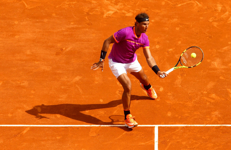 Rafael Nadal sur la terre battue de Monte-Carlo en avril 2017