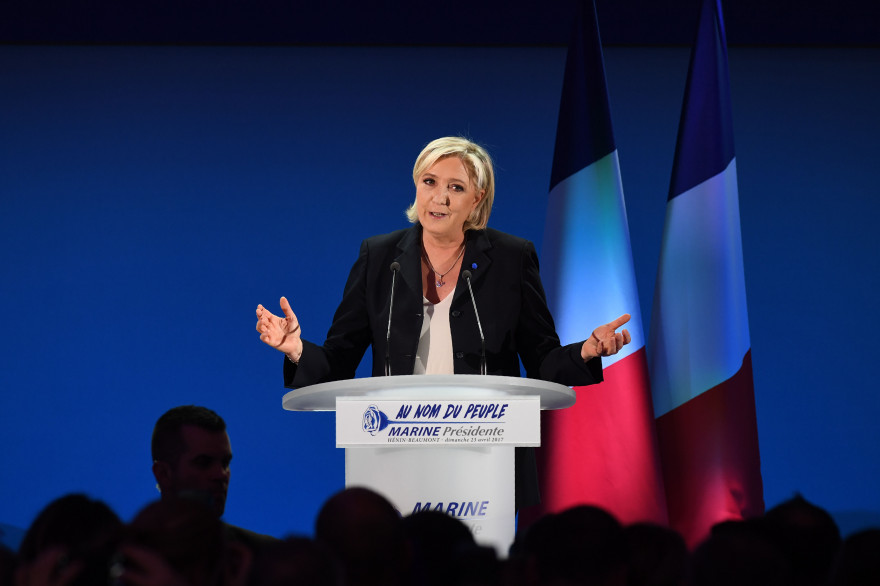 Marine Le Pen le 23 avril 2017 à Hénin-Beaumont