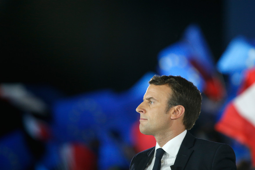Emmanuel Macron, en meeting à Paris le 1er mai 2017