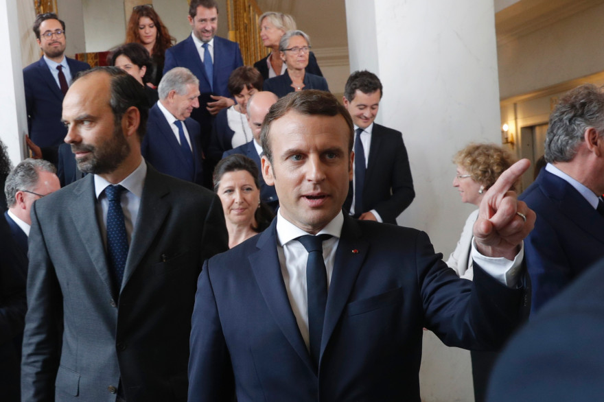 Emmanuel Macron, le 18 mai 2017 à l'Élysée