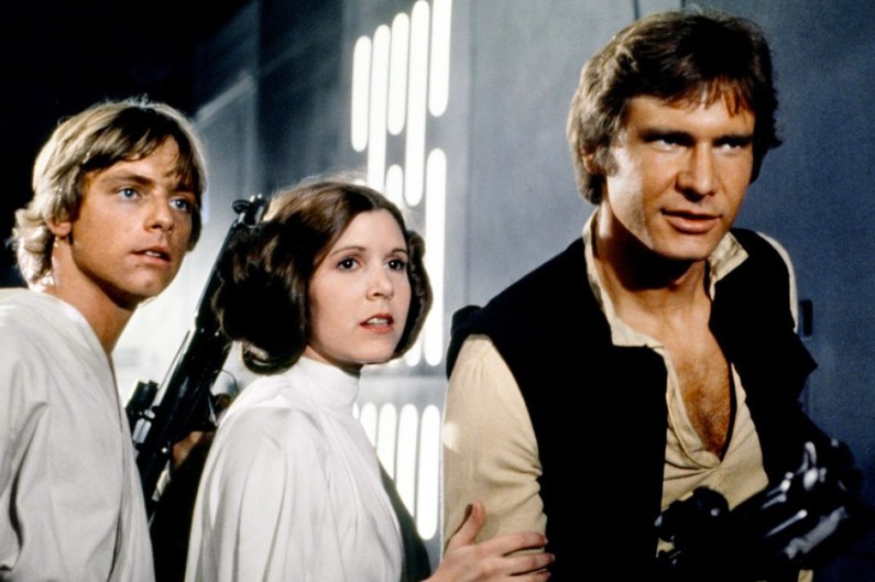 Luke Skywalker, la princesse Leia et Han Solo dans "Un nouvel espoir"