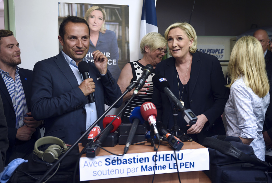 Marine Le Pen, venu soutenir Sébastien Chenu, le 2 juin.