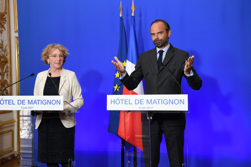 La ministre du Travail Muriel Pénicaud et Édouard Philippe, à Matignon le 6 juin 2017