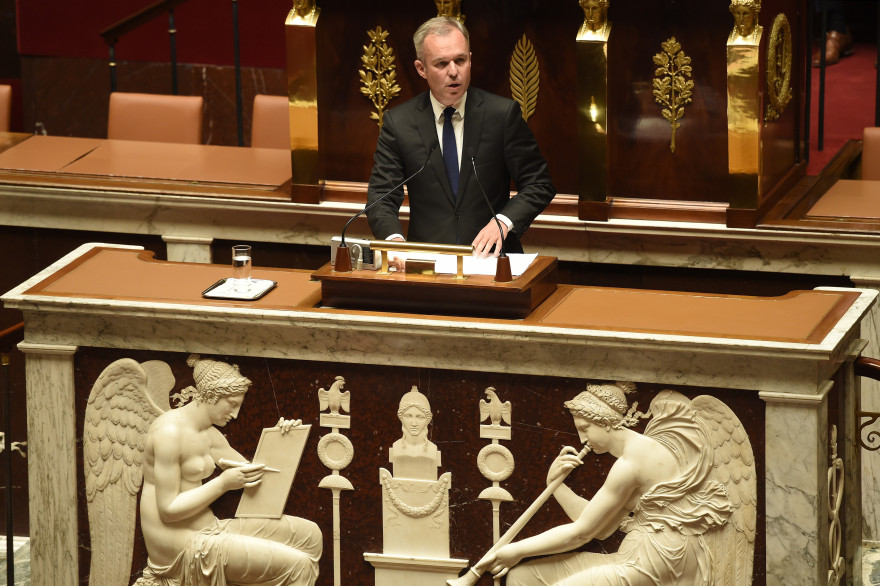 François de Rugy prononçant un discours à l'Assemblée nationale, le 15 septembre 2015