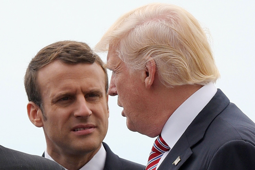 Emmanuel Macron et Donald Trump lors du G7 en Italie, le 26 mai 2017