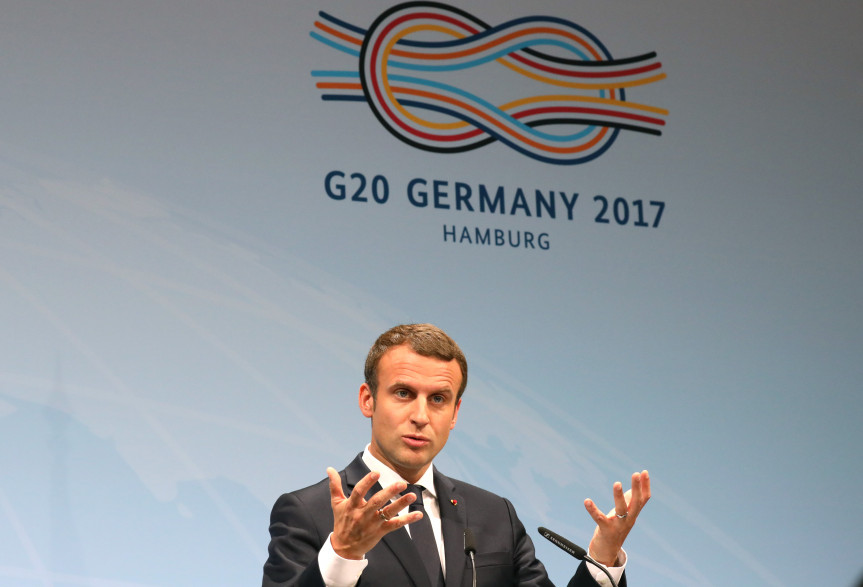 Emmanuel Macron lors du G20 à Hambourg, le 8 juillet 2017