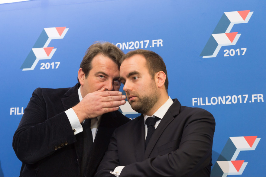 Thierry Solère et Sébastien Lecornu à Paris le 15 décembre 2016.