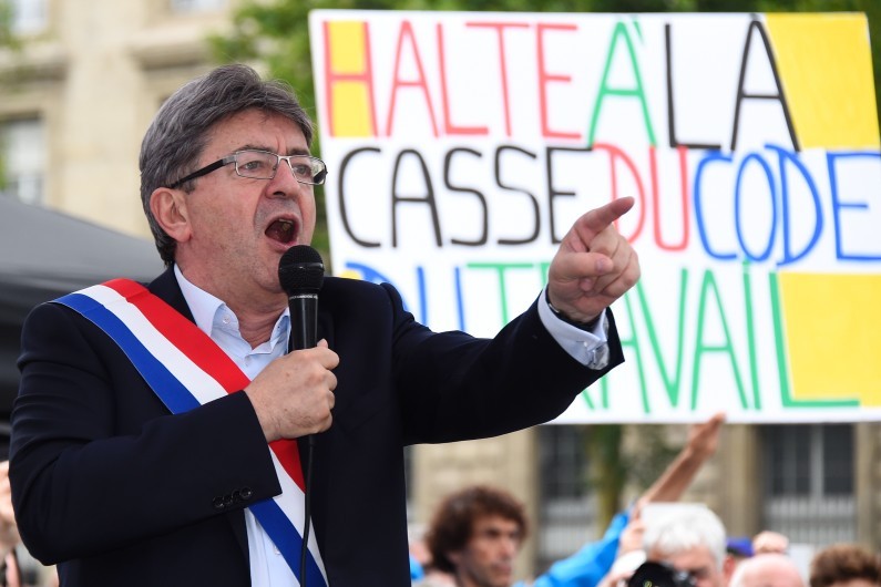Jean-Luc Mélenchon, leader de la France Insoumise, le 12 juillet 2017 à Paris