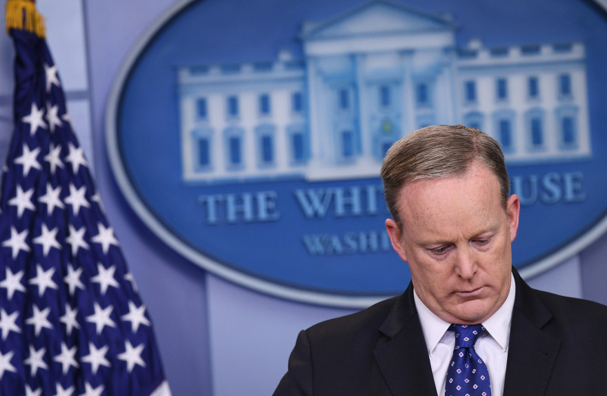 Sean Spicer lors d'une conférence de presse le 9 Mai 2017.