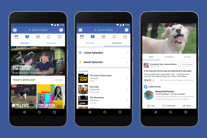 Un aperçu de Watch, la nouvelle plateforme de vidéos de Facebook