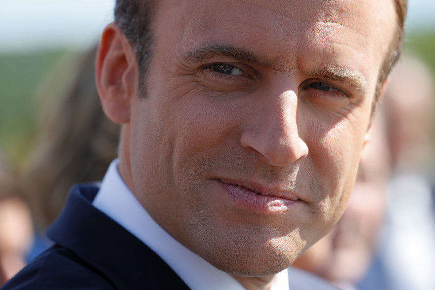 Emmanuel Macron, à Moisson, le 3 août 2017