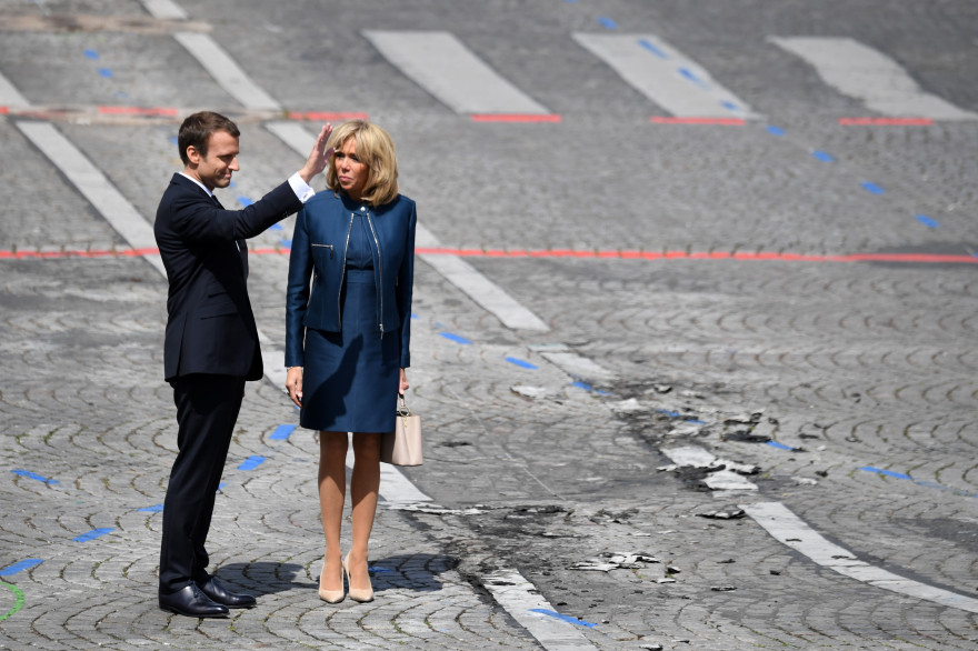 Emmanuel et Brigitte Macron, lors du défilé du 14 juillet 2017