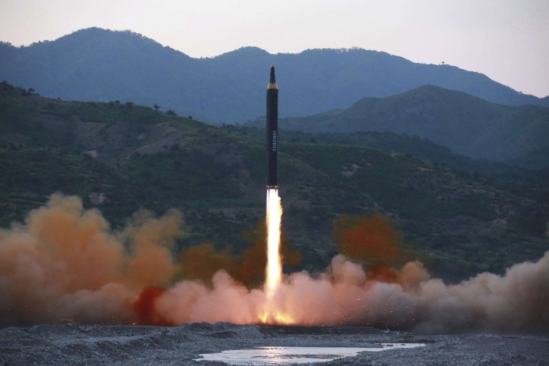L'un des missiles balistiques tirés par la Corée du Nord le 15 mai 2017
