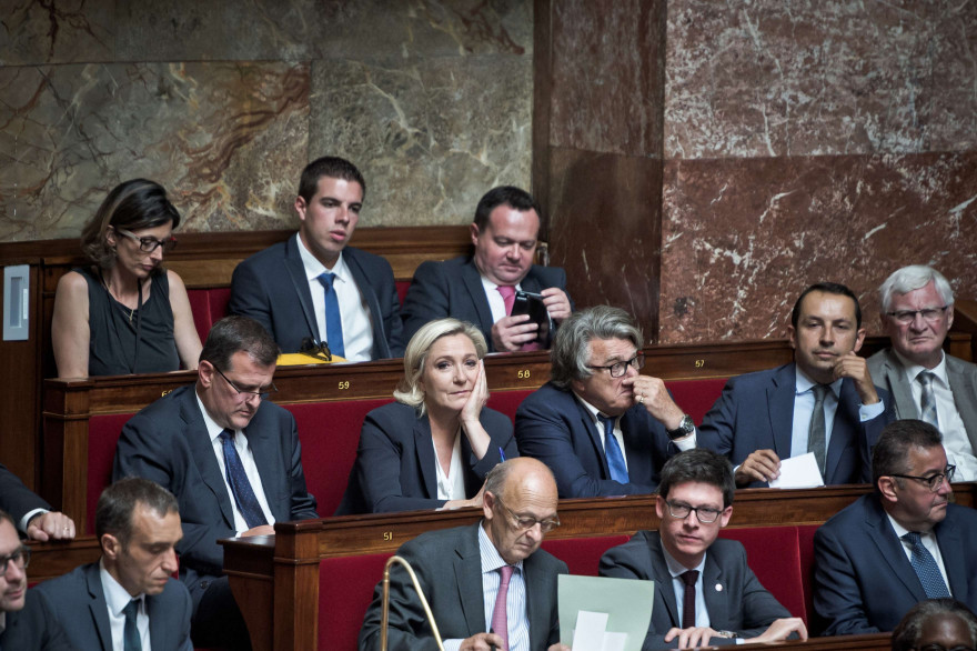 Les élus du Front national à l'Assemblée nationale le 5 juillet 2017.
