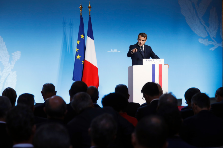 Emmanuel Macron à l'Élysée le 5 septembre 2017.