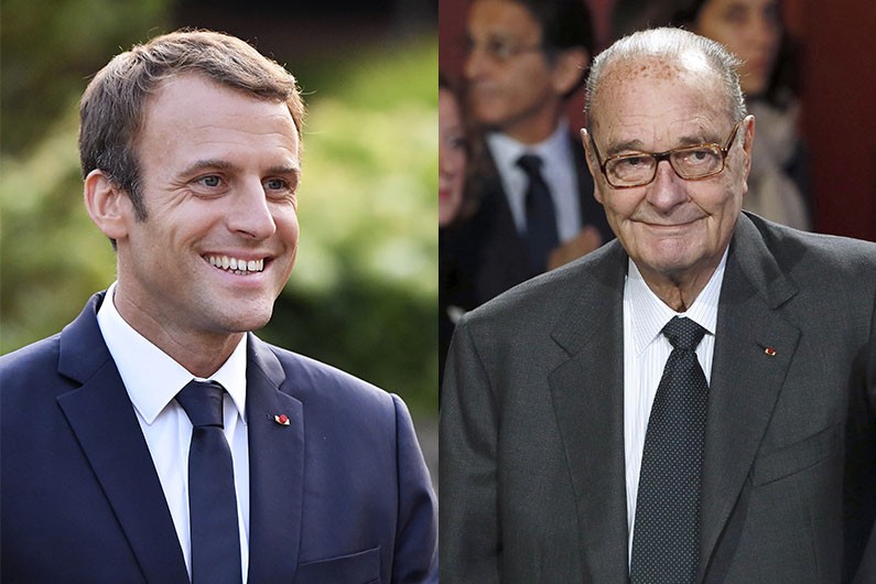 Emmanuel Macron et Jacques Chirac