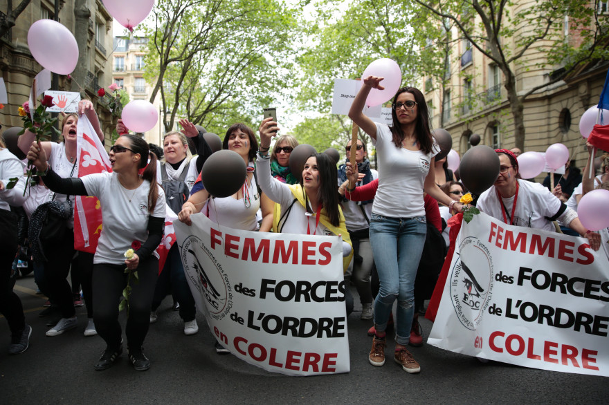 Les femmes des forces de l'ordre avaient déjà exprimé leur colère en avril 2017, ici à Paris