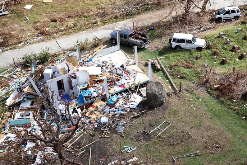 L'île de Jost Van Dyke (îles vierges britanniques), dévastée par l'ouragan Irma.