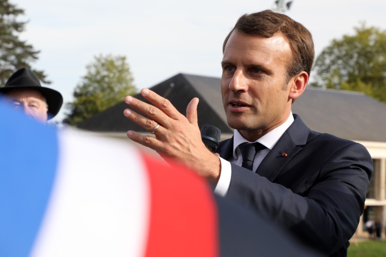 Emmanuel Macron le 4 octobre 2017 à Égletons (Corrèze).