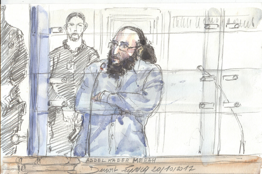 Abdelkader Merah lors de son procès pour complicité d'assassinats terroristes le 10 octobre 2017