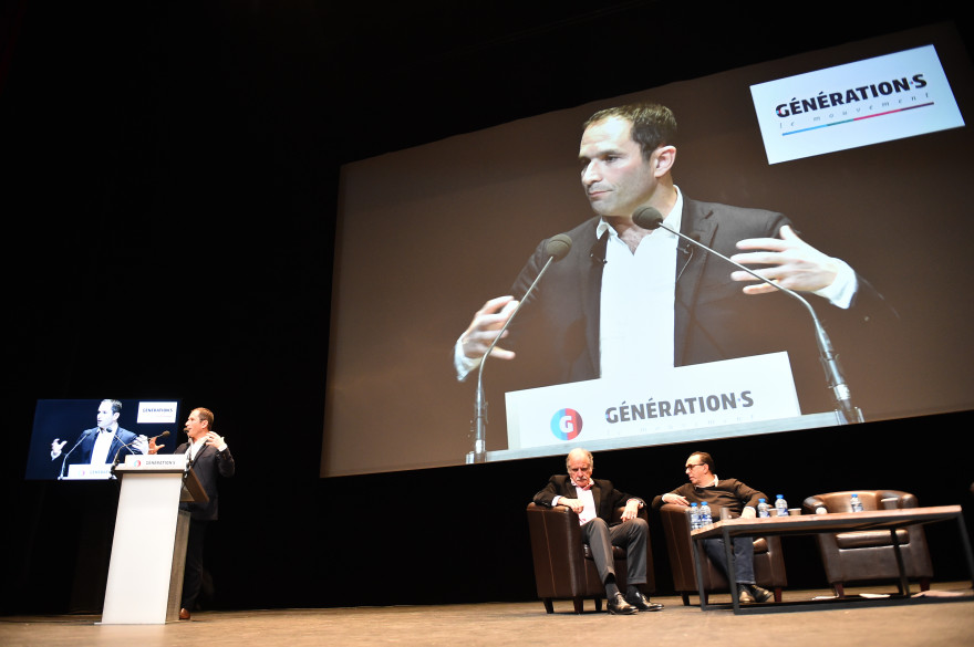 Benoît Hamon lors de la présentation du mouvement Génération.s le 2 décembre 2017