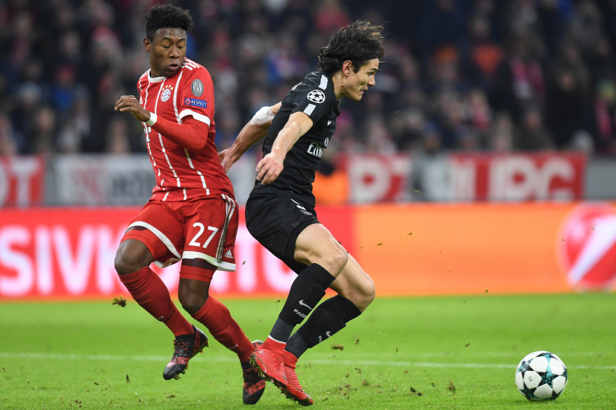 David Alaba et Edinson Cavani le 5 décembre 2017 à Munich