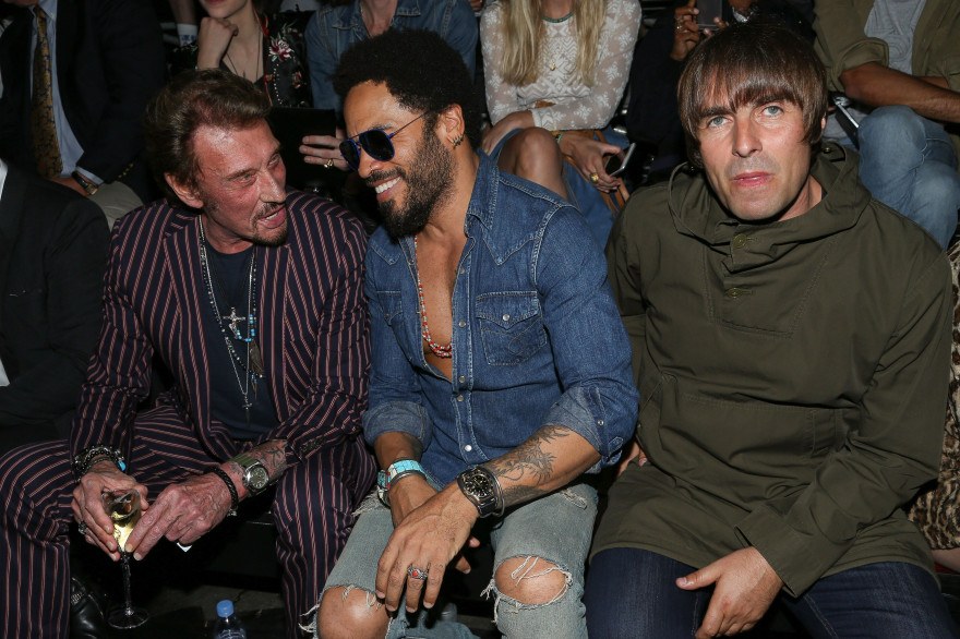 Johnny Hallyday, Lenny Kravitz et Liam Gallagher.